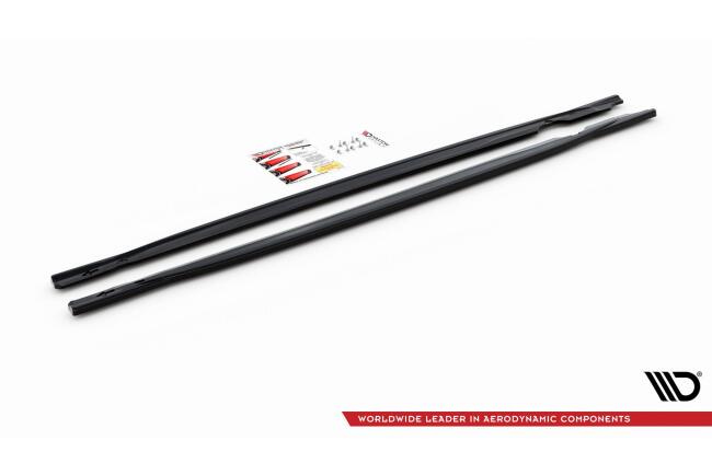 Maxton Design Seitenschweller (Paar) V.1 für VW Golf 8 R Hochglanz schwarz