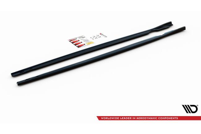 Maxton Design Seitenschweller (Paar) V.2 für VW Golf 8 R Hochglanz schwarz