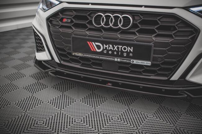 Maxton Design Frontlippe V.3 für Audi S3 / A3 S-Line 8Y Hochglanz schwarz