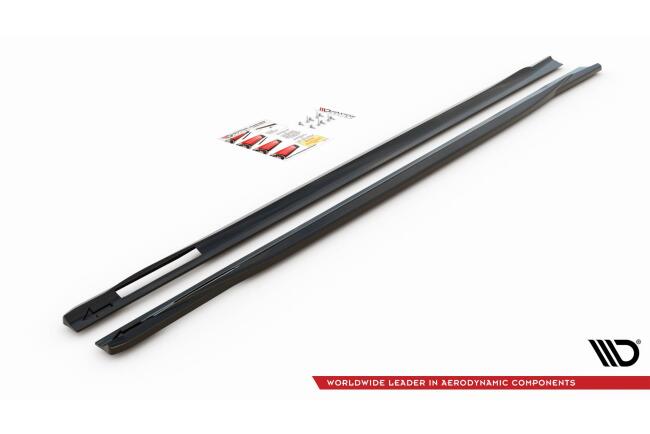 Maxton Design Seitenschweller (Paar) für V.3 für BMW 4er G22 M Paket Hochglanz schwarz