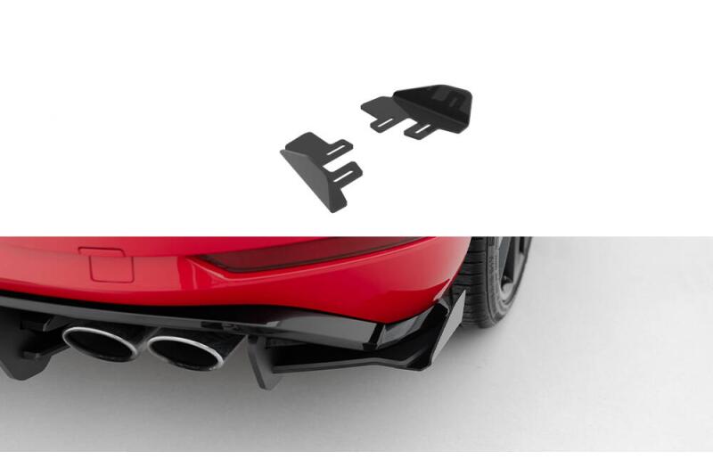 Maxton Design Street Pro Heckdiffusor Flaps für VW Golf 7 R-Line / R Facelift Hochglanz schwarz