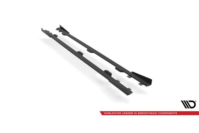 Maxton Design Street Pro Seitenschweller (Paar) für BM 4 G22 M Paket matt schwarz mit Hochglanz Flaps