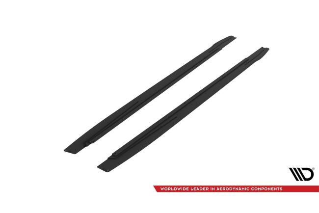 Maxton Design Street Pro Seitenschweller (Paar) für Audi S3 / A3 S-Line 8Y schwarz mit roten Streifen