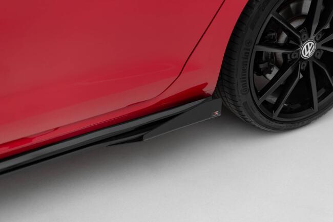 Maxton Design Street Pro Schweller Flaps für VW Golf 7 R-Line / R / R-Line Facelift Hochglanz schwarz