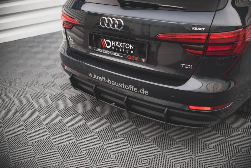 Maxton Design Street Pro Heckdiffusor für Audi A4 Avant B9 Schwarz-Rot