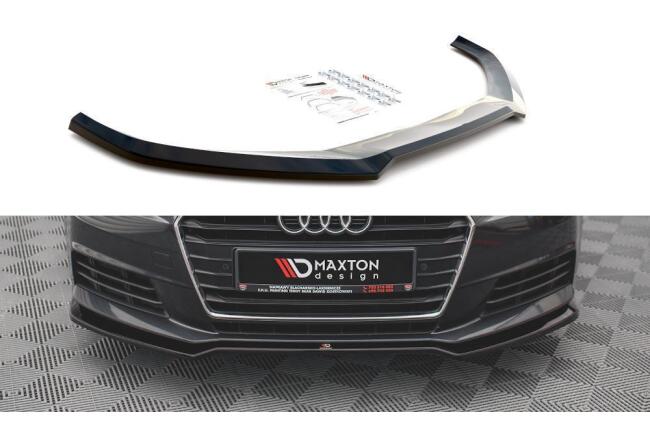 Maxton Design Frontlippe V.2 für Audi A4 Avant B9 Hochglanz schwarz