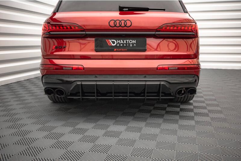 Maxton Design Street Pro Heckdiffusor für Audi SQ7 /Q7 S-Line Facelift Schwarz