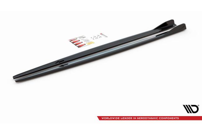 Maxton Design Seitenschweller (Paar) V.2 für BMW 2 Gran Coupe M-Paket F44 Hochglanz schwarz