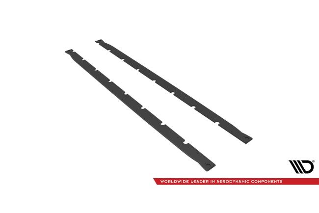 Maxton Design Street Pro Seitenschweller (Paar) für BMW M4 G82 schwarz mit roten Streifen