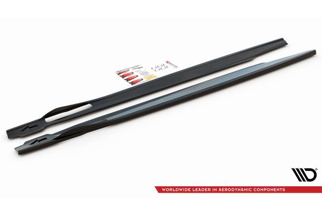 Maxton Design Seitenschweller (Paar) für für BMW X6 M-Paket G06 Hochglanz schwarz