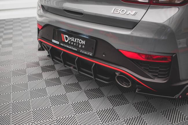Maxton Design Street Pro Heckdiffusor für Hyundai I30 N Hatchback Mk3 Facelift Schwarz