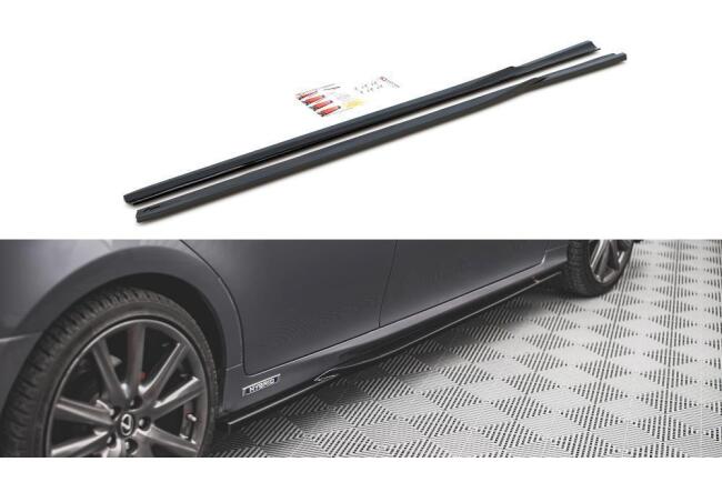Maxton Design Seitenschweller (Paar) für Lexus GS F Sport Mk4 (L10) Hochglanz schwarz