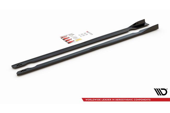 Maxton Design Seitenschweller (Paar) V.2 für Volkswagen Golf 7 R Hochglanz schwarz