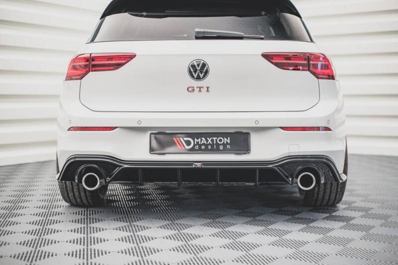 Sportauspuff und Maxton Heckdiffusor V.2 für VW Golf 8 R-Line Endrohre 2x100mm rund