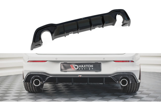 Sportauspuff und Maxton Heckdiffusor V.2 für VW Golf 8 R-Line Endrohre 2x100mm rund