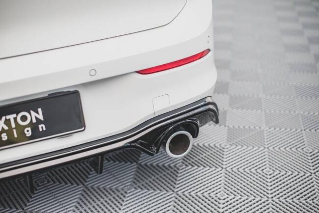 Sportauspuff und Maxton Heckdiffusor V.2 für VW Golf 8 R-Line Endrohre 2x100mm rund