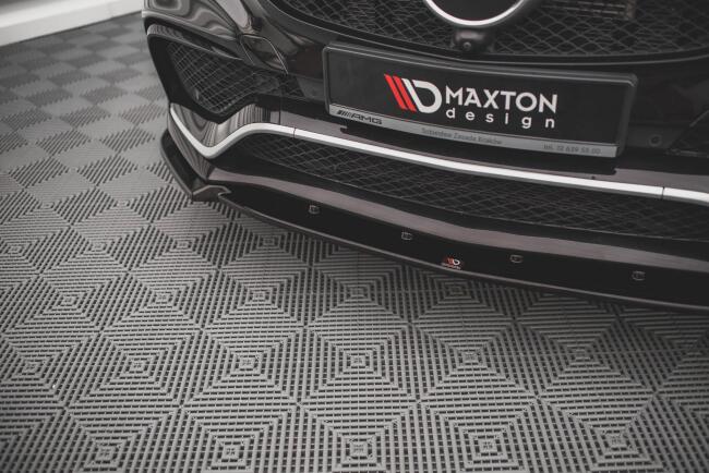 Maxton Design Frontlippe V.1 für Mercedes GLE 63 AMG Coupe C292 / SUV W166 (2015-2019) Hochglanz schwarz