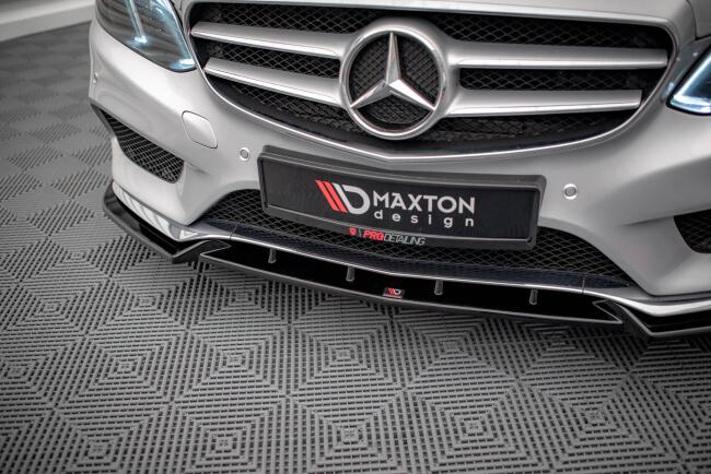 Maxton Design Frontlippe V.2 für Mercedes E Klasse W212 AMG-Line 2012-2016 Hochglanz schwarz