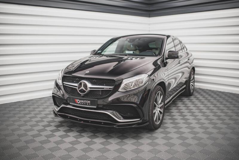 Maxton Design Frontlippe V.2 für Mercedes GLE 63 AMG Coupe C292 / SUV W166 (2015-2019) Hochglanz schwarz