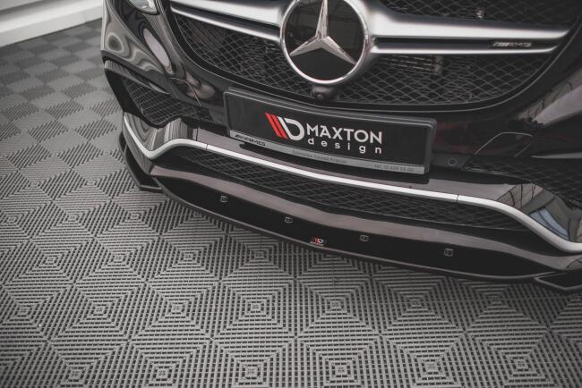 Maxton Design Frontlippe V.2 für Mercedes GLE 63 AMG Coupe C292 / SUV W166 (2015-2019) Hochglanz schwarz