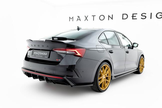 Maxton Design Diffusor Flaps V.3 für Skoda Octavia RS Mk4 Hochglanz schwarz