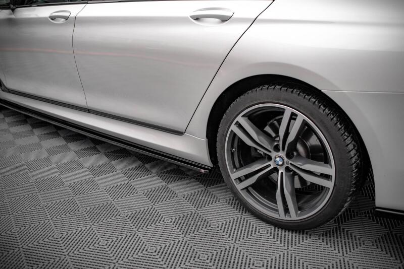 Maxton Design Seitenschweller (Paar) für BMW 7er Lang M-Paket G12 Hochglanz schwarz