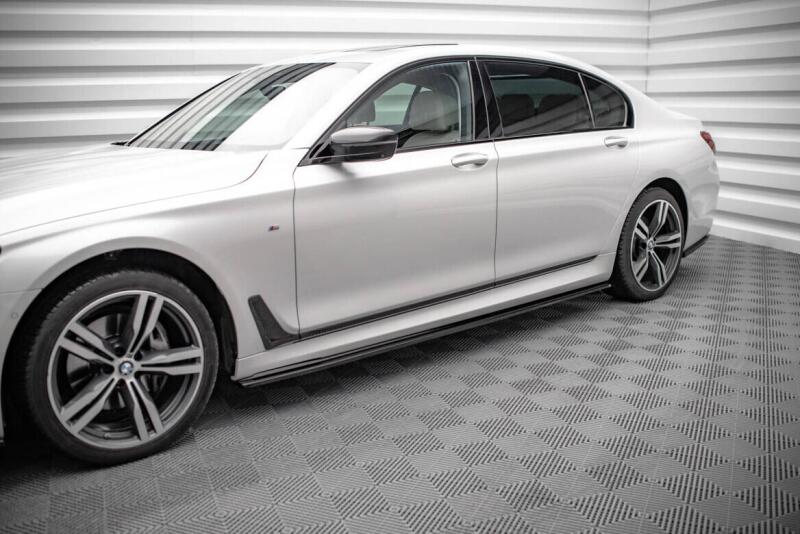 Maxton Design Seitenschweller (Paar) V.1 für BMW 7er Lang M-Paket G12 Hochglanz schwarz