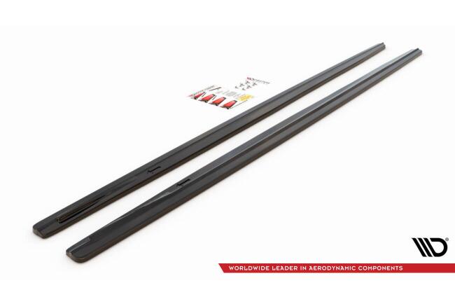 Maxton Design Seitenschweller (Paar) V.1 für BMW 7er Lang M-Paket G12 Hochglanz schwarz
