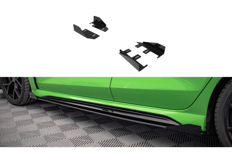 Maxton Design Street Pro Schweller Flaps V.1 für Audi RS3 Limousine 8Y Hochglanz schwarz