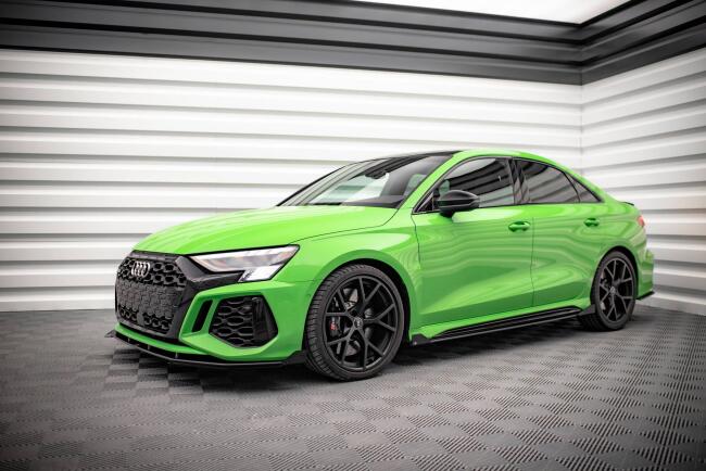 Maxton Design Street Pro Schweller Flaps V.1 für Audi RS3 Limousine 8Y Hochglanz schwarz