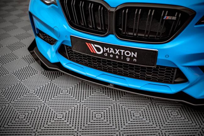 Maxton Design Street Pro Frontlippe für BMW M2 Competition F87 schwarz + Glanz Flaps