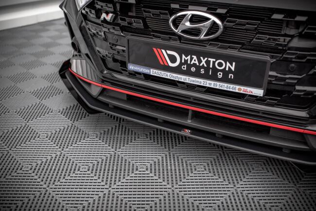 Maxton Design Street Pro Frontlippe für Hyundai I20 N Mk3 rot + Glanz Flaps