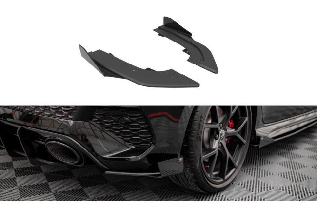Maxton Design Street Pro Diffusor Flaps für Audi RS3 Sportback 8Y matt schwarz mit Hochglanz Flaps