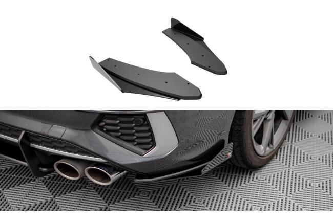 Maxton Design Street Pro Diffusor Flaps für Audi S3 Limousine 8Y matt schwarz mit Hochglanz Flaps