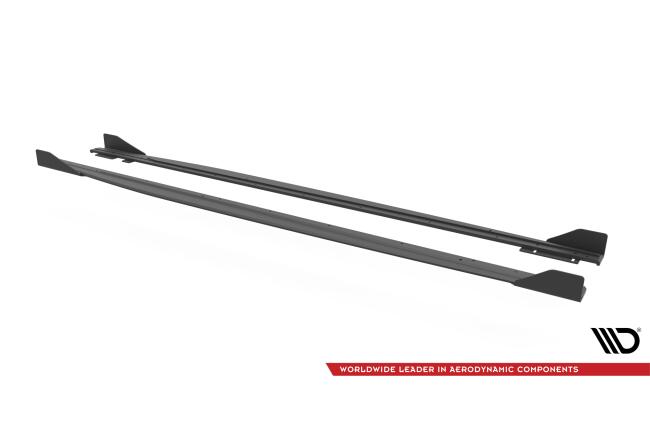Maxton Design Street Pro Seitenschweller (Paar) für Audi RS3 Sportback 8Y matt schwarz mit Hochglanz Flaps