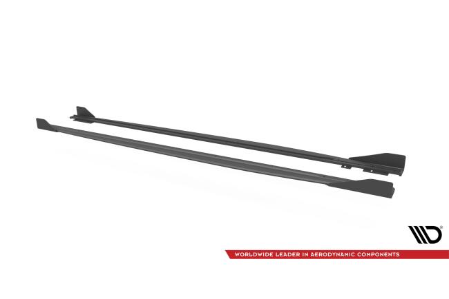 Maxton Design Street Pro Seitenschweller (Paar) für Audi RS3 Sportback 8Y matt schwarz mit Hochglanz Flaps