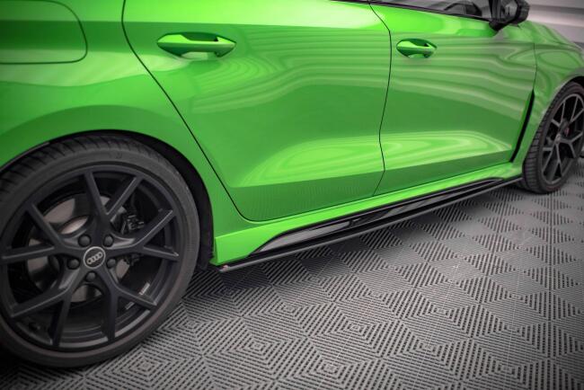 Maxton Design Street Pro Seitenschweller (Paar) für Audi RS3 Limousine 8Y Schwarz matt