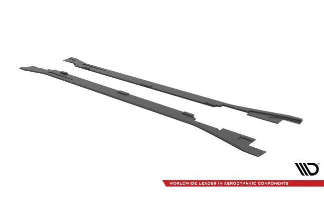 Maxton Design Street Pro Seitenschweller (Paar) V.2 für VW Arteon R / R-Line Facelift schwarz mit roten Streifen