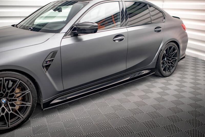 Maxton Design Seitenschweller (Paar) V.1 für BMW M3 G80 / G81 Hochglanz schwarz