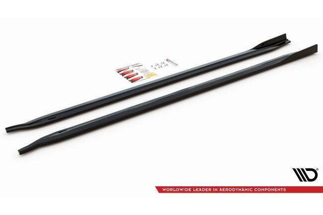 Maxton Design Seitenschweller (Paar) V.2 für BMW M3 G80 / G81 Hochglanz schwarz