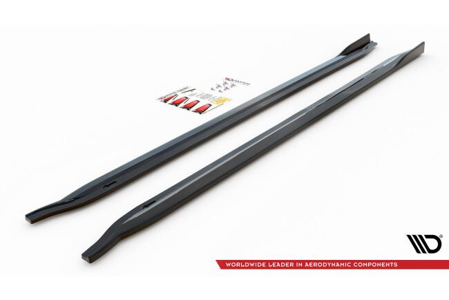 Maxton Design Seitenschweller (Paar) V.2 für BMW M3 G80 / G81 Hochglanz schwarz