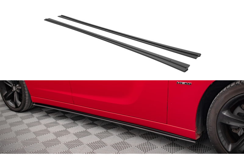Maxton Design Street Pro Seitenschweller (Paar) für Dodge Charger RT Mk7 Facelift matt schwarz