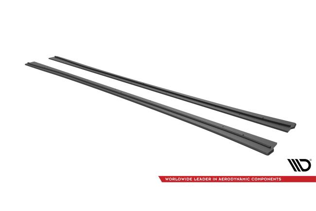 Maxton Design Street Pro Seitenschweller (Paar) für Dodge Charger RT Mk7 Facelift schwarz mit roten Streifen