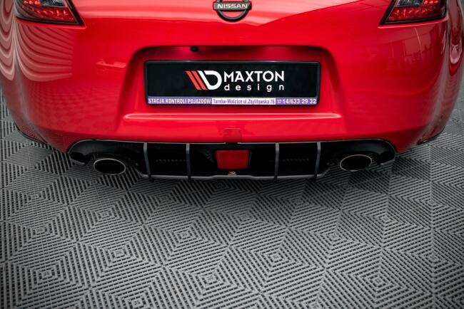 Maxton Design Street Pro Heckdiffusor für Nissan 370Z Facelift Schwarz-Rot