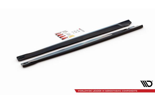Maxton Design Seitenschweller (Paar) V.1 für Nissan 370Z Nismo Facelift Hochglanz schwarz