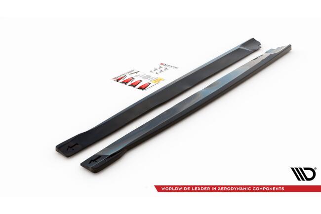 Maxton Design Seitenschweller (Paar) V.1 für Nissan 370Z Nismo Facelift Hochglanz schwarz