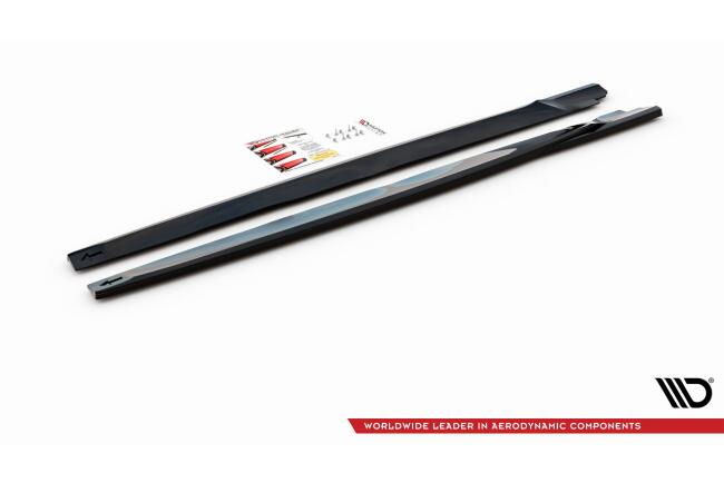 Maxton Design Seitenschweller (Paar) V.2 für Nissan 370Z Nismo Facelift Hochglanz schwarz
