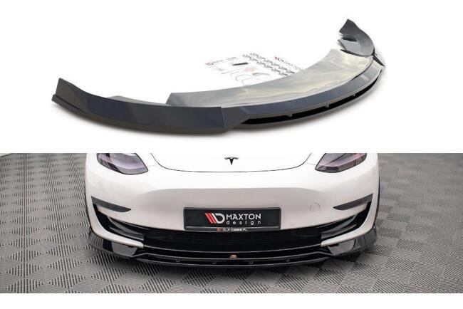 Maxton Design Frontlippe V.3 für Tesla Model 3 Hochglanz schwarz