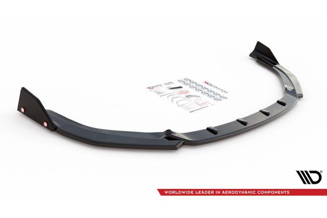 Maxton Design Frontlippe V.1 mit Flaps für Toyota Corolla GR Sport Hatchback XII Hochglanz schwarz