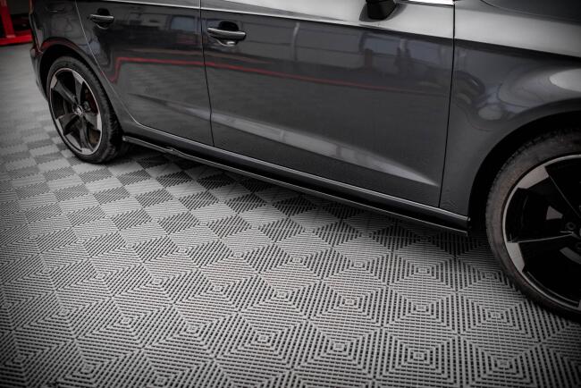 Maxton Design Seitenschweller (Paar) für Audi A3 Sportback 8V Hochglanz schwarz